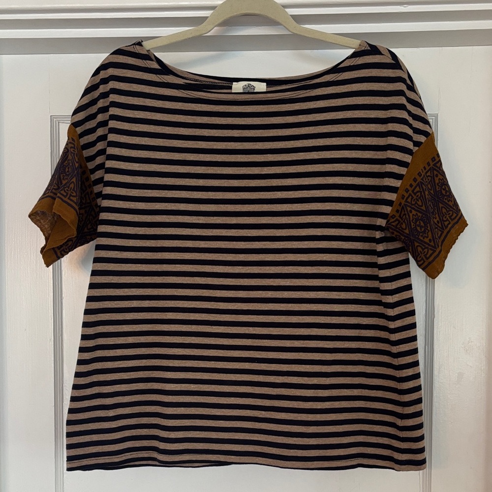 Anthropologie Lili’s Closet Boxy striped top with sleeve detail, small